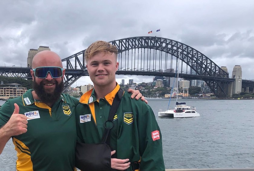 Australia co-captains Steve Hendry (Titans) and Bryce Crane (NSW PDRL).