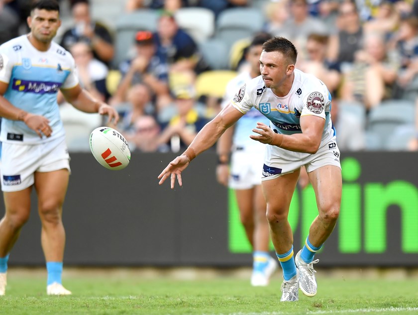 Chris Randall in action against the Cowboys. Photo: Scott Davis/NRL Images