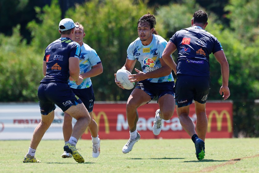 Captain Tino Fa'asuamaleaui involved in one of the 50+ field sessions this pre-season.