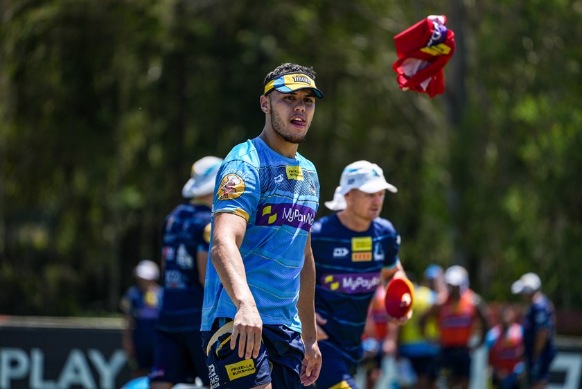 Brother of captain Tino Fa'asuamaleaui, Iszac. Photo: Gold Coast Titans